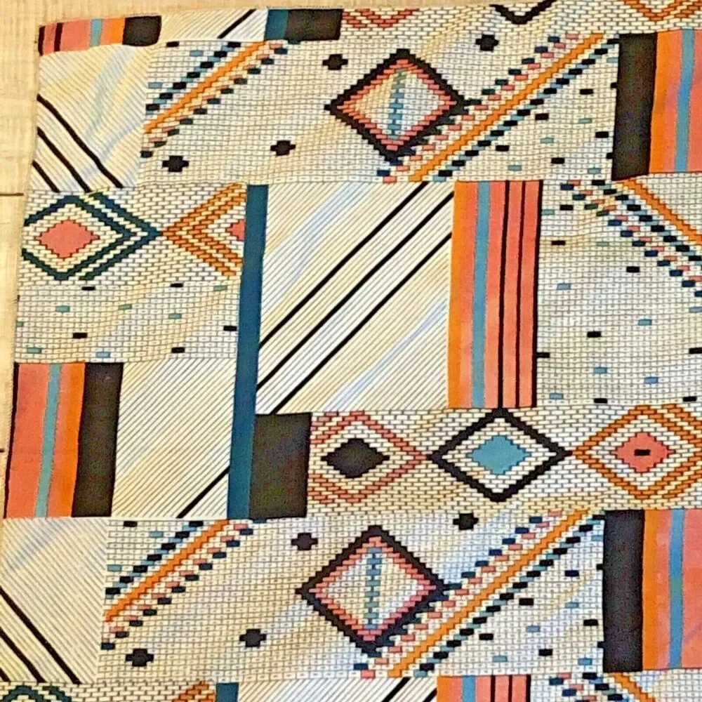 VTG MCM Chiffon Scarf Art to Wear Southwestern Geometric Abstract 21